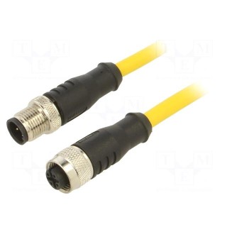 Connection lead | M12 | PIN: 5 | 5m | plug | 250VAC | 4A | PVC | IP68 | 250VDC