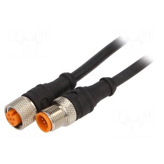 Connection lead | M12 | PIN: 5 | 5m | plug | 60VAC | 4A | -25÷80°C | IP67