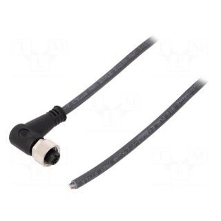 Connection lead | M12 | PIN: 5 | angled | 10m | plug | 125VAC | 4A | -25÷80°C