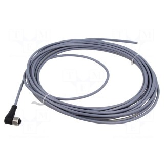 Connection lead | M12 | PIN: 5 | angled | 10m | plug | 250VAC | 4A | -5÷105°C
