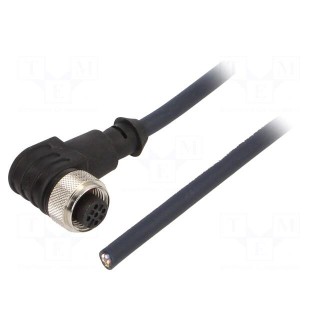 Connection lead | M12 | PIN: 5 | angled | 10m | plug | 60VAC | 4A | -35÷105°C