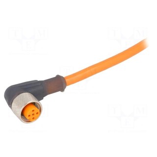 Connection lead | M12 | PIN: 5 | angled | 2m | plug | 60VAC | 4A | -25÷80°C