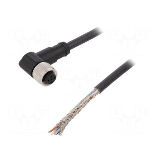 Connection lead | M12 | PIN: 5 | angled | 5m | plug | 60VAC | 4A | -25÷80°C