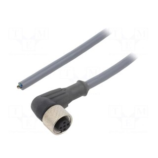 Connection lead | M12 | PIN: 5 | angled | 5m | plug | 63VAC | 2.2A | -25÷80°C