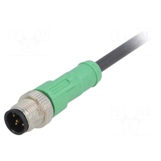 Connection lead | M12 | PIN: 5 | straight | 1.5m | plug | 60VAC | 4A | PUR