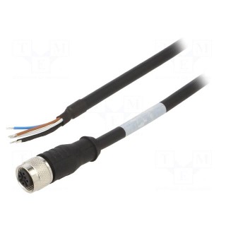 Connection lead | M12 | PIN: 5 | straight | 1.5m | plug | 60VAC | 4A | PUR