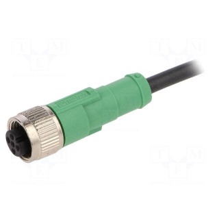 Connection lead | M12 | PIN: 5 | straight | 1.5m | plug | 60VAC | 4A | 60VDC