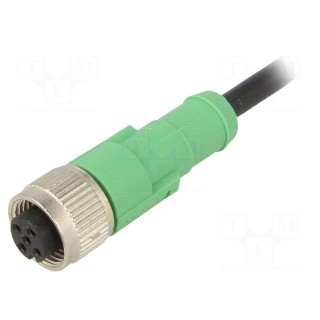 Connection lead | M12 | PIN: 5 | straight | 1.5m | plug | 60VAC | 4A | 60VDC