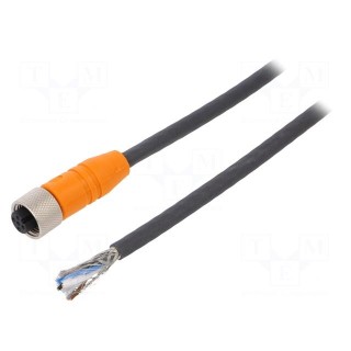Connection lead | M12 | PIN: 5 | straight | 10m | plug | 60VAC | 4A | IP67