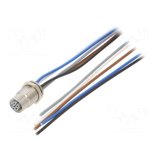Connection lead | M12 | PIN: 5 | straight | 1m | plug | -25÷85°C | PUR