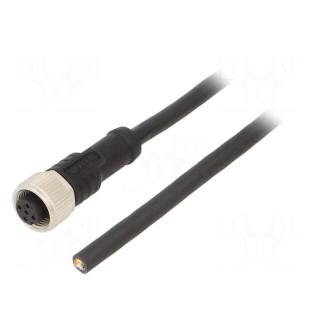 Connection lead | M12 | PIN: 5 | straight | 1m | plug | 60VAC | 4A | -20÷80°C