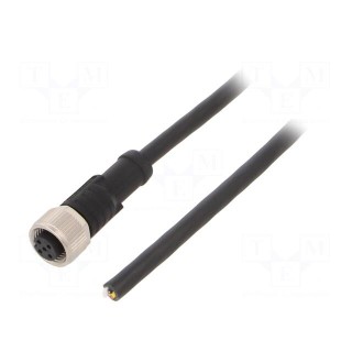 Connection lead | M12 | PIN: 5 | straight | 2m | plug | 60VAC | 4A | -20÷80°C