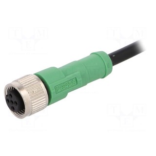 Connection lead | M12 | PIN: 5 | straight | 3m | plug | 60VAC | 4A | -25÷90°C