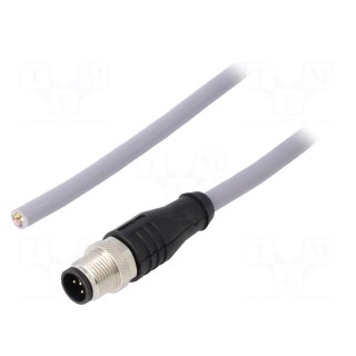 Connection lead | M12 | PIN: 5 | straight | 5m | plug | -30÷80°C | IP67