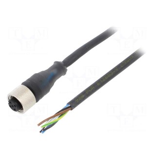 Connection lead | M12 | PIN: 5 | straight | 5m | plug | 24VAC | 4A | -25÷70°C