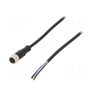 Connection lead | M12 | PIN: 5 | straight | 5m | plug | 250VAC | 4A | 250VDC