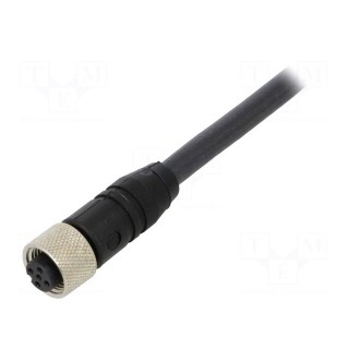 Connection lead | M12 | PIN: 5 | straight | 5m | plug | 50VAC | 4A | -25÷80°C