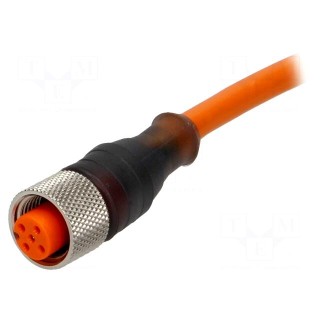 Connection lead | M12 | PIN: 5 | straight | 5m | plug | 60VAC | 4A | -25÷80°C