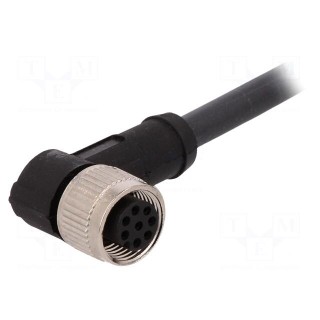 Connection lead | M12 | PIN: 8 | angled | 10m | plug | 30VAC | 4A | -25÷80°C