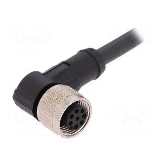 Connection lead | M12 | PIN: 8 | angled | 5m | plug | 30VAC | 4A | -25÷80°C