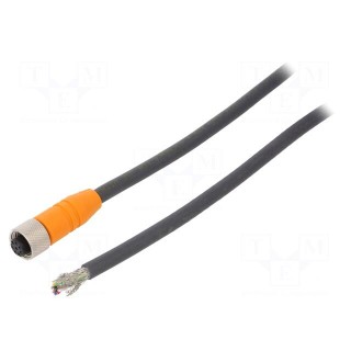 Connection lead | M12 | PIN: 8 | straight | 10m | plug | 4A | -25÷80°C | PUR