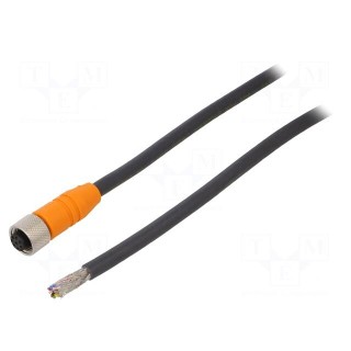 Connection lead | M12 | PIN: 8 | straight | 5m | plug | 4A | -25÷80°C | PUR