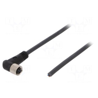Connection lead | M8 | PIN: 3 | angled | 10m | plug | 60VAC | 4A | -25÷80°C