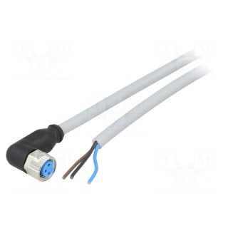 Connection lead | M8 | PIN: 3 | angled | 10m | plug | 60VAC | 4A | -30÷80°C