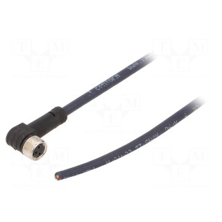 Connection lead | M8 | PIN: 3 | angled | 10m | plug | 60VAC | 4A | -35÷105°C