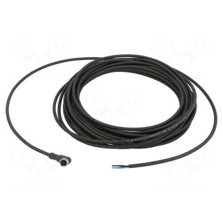 Connection lead | M8 | PIN: 3 | angled | 10m | plug | 60VAC | 4A | -5÷80°C