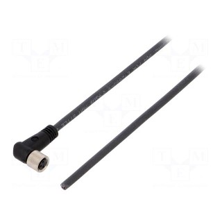 Connection lead | M8 | PIN: 3 | angled | 3m | plug | 60VAC | 4A | -25÷80°C