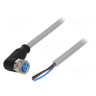 Connection lead | M8 | PIN: 3 | angled | 5m | plug | 60VAC | 4A | -30÷80°C