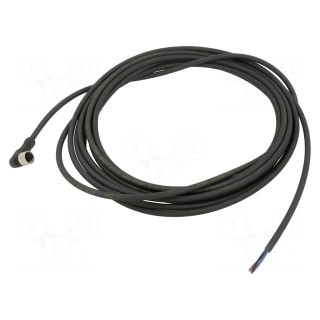 Connection lead | M8 | PIN: 3 | angled | 5m | plug | 60VAC | 4A | -5÷80°C