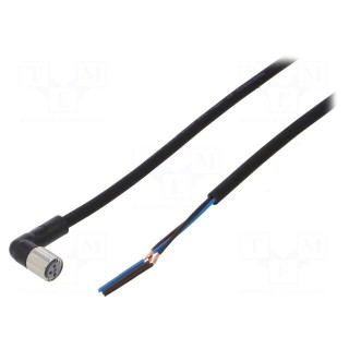 Connection lead | M8 | PIN: 3 | angled | Len: 5m | plug | 1A | -10÷80°C | IP67