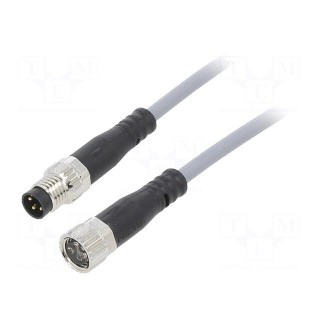 Connection lead | M8 | PIN: 3 | straight | 0.5m | plug | 60VAC | 3A | 60VDC