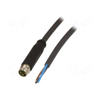 Connection lead | M8 | PIN: 3 | straight | 1.5m | plug | 50VAC | 4A | PUR