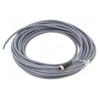 Connection lead | M8 | PIN: 3 | straight | 10m | plug | 60VAC | 3A | -25÷80°C