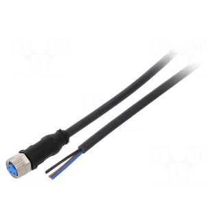 Connection lead | M8 | PIN: 3 | straight | 10m | plug | 60VAC | 4A | -40÷80°C