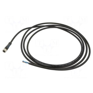 Connection lead | M8 | PIN: 3 | straight | 10m | plug | 60VAC | 4A | -5÷80°C