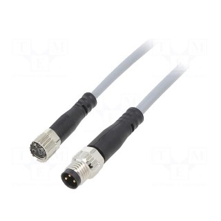 Connection lead | M8 | PIN: 3 | straight | 1m | plug | 60VAC | 3A | -25÷70°C