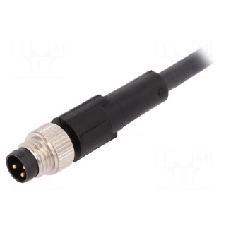 Connection lead | M8 | PIN: 3 | straight | 2m | plug | 60VAC | 4A | -25÷80°C