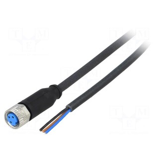 Connection lead | M8 | PIN: 3 | straight | 2m | plug | 60VAC | 4A | -40÷80°C