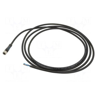 Connection lead | M8 | PIN: 3 | straight | 2m | plug | 60VAC | 4A | -5÷80°C