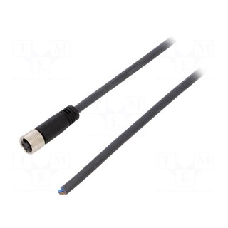 Connection lead | M8 | PIN: 3 | straight | 3m | plug | 60VAC | 4A | -25÷80°C