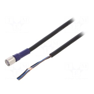 Connection lead | M8 | PIN: 3 | straight | 5m | plug | 0.5A | -10÷65°C | IP67
