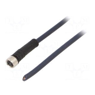 Connection lead | M8 | PIN: 3 | straight | 5m | plug | 60VAC | 4A | -35÷105°C