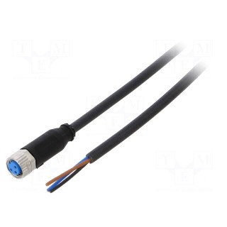 Connection lead | M8 | PIN: 3 | straight | 5m | plug | 60VAC | 4A | -40÷80°C