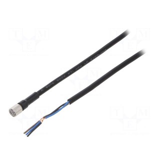Connection lead | M8 | PIN: 3 | straight | Len: 10m | plug | 1A | -10÷80°C