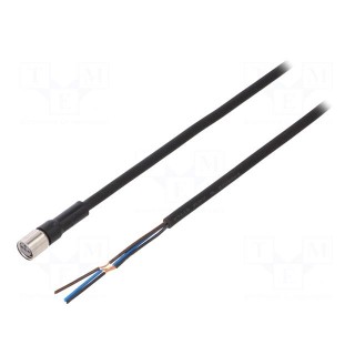 Connection lead | M8 | PIN: 3 | straight | Len: 5m | plug | 1A | -10÷80°C