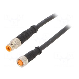 Connection lead | M8 | PIN: 4 | 5m | plug | 50VAC | 4A | -25÷80°C | PVC | IP67